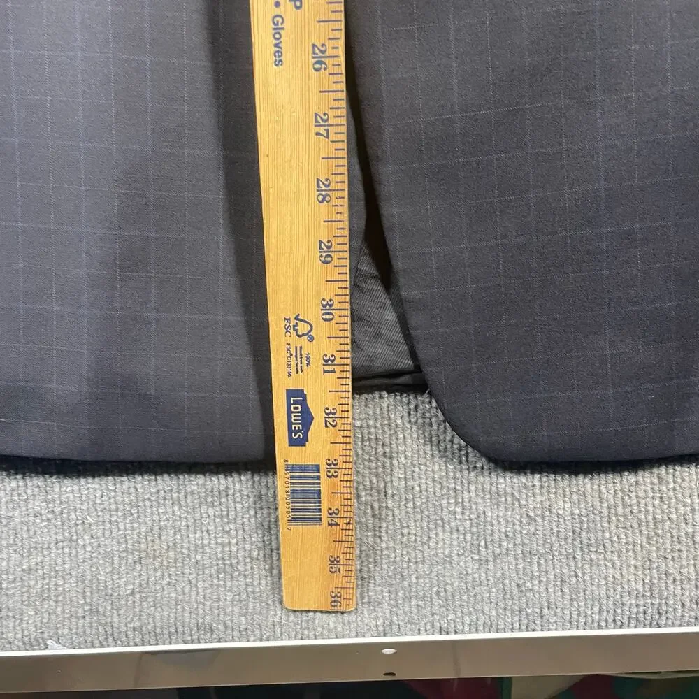 Burberry London Kensington Blazer 46R Gray/Blue Window Pane 100% Wool READ